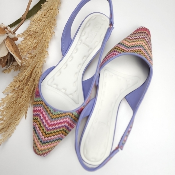 SARTO Purple Pink Weave Cutout Slingback Point Flats Sz 6m - Picture 5 of 12